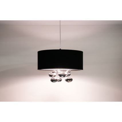 Závesný luster BUBBLE na lanku 1xE27/60W/230V, priemer 40 cm, čierna