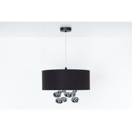 Závesný luster BUBBLE na lanku 1xE27/60W/230V, priemer 40 cm, čierna