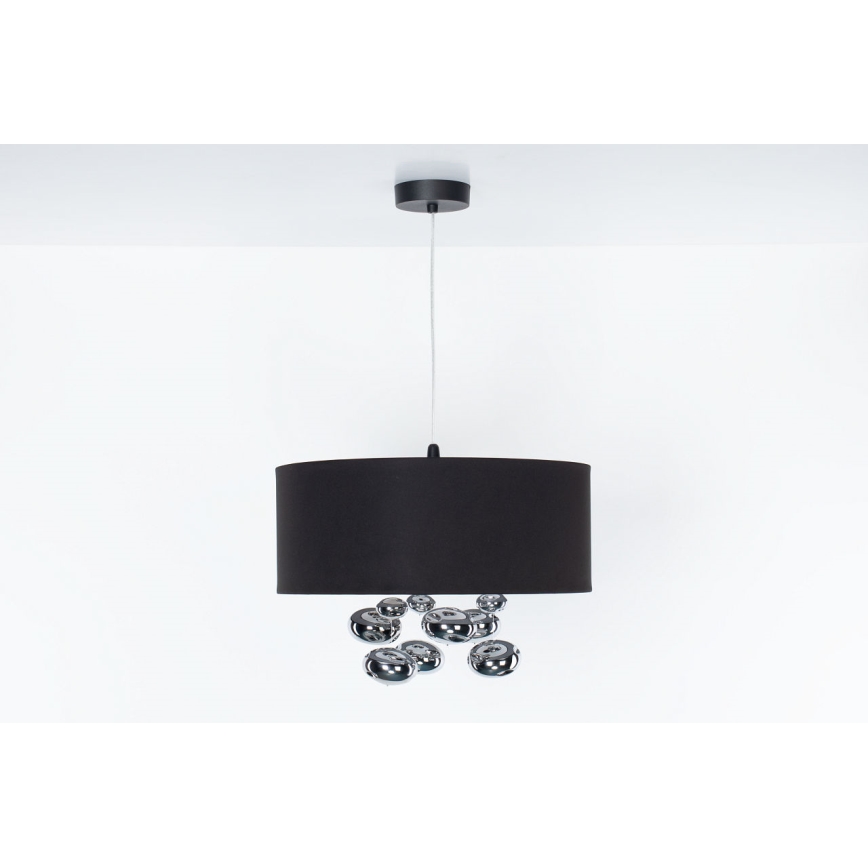 Závesný luster BUBBLE na lanku 1xE27/60W/230V, priemer 40 cm, čierna