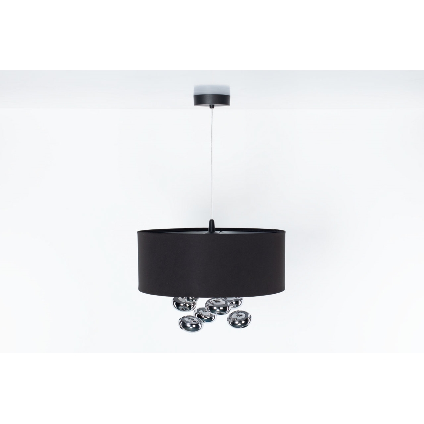 Závesný luster BUBBLE na lanku 1xE27/60W/230V, priemer 40 cm, čierna