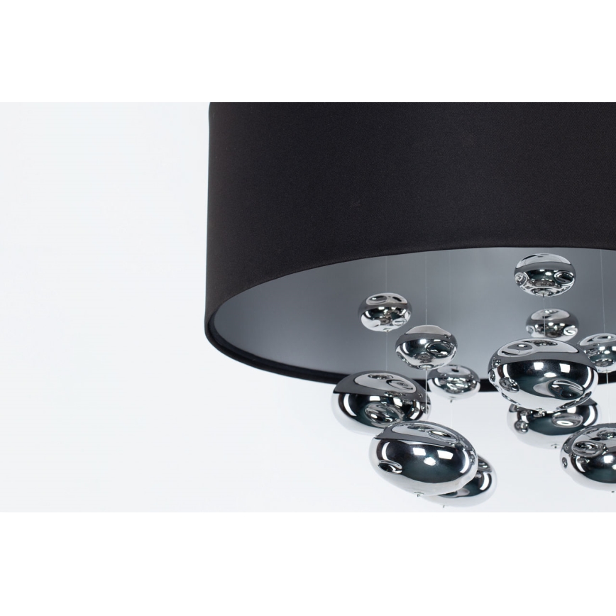 Závesný luster BUBBLE na lanku 1xE27/60W/230V, priemer 40 cm, čierna