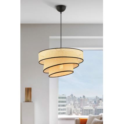 Závesný luster COUPER na lanku 1xE27/60W/230V béžová/čierna