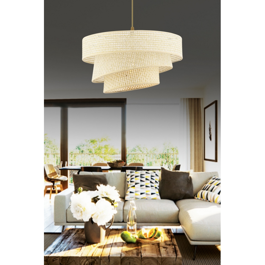 Závesný luster COUPER na lanku 1xE27/60W/230V krémový