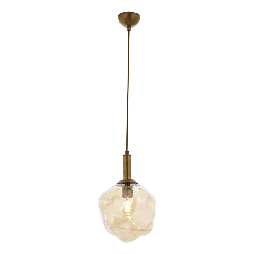 Závesný luster CRUMPLED s lankom 1xE27/40W/230V bronzový/béžový