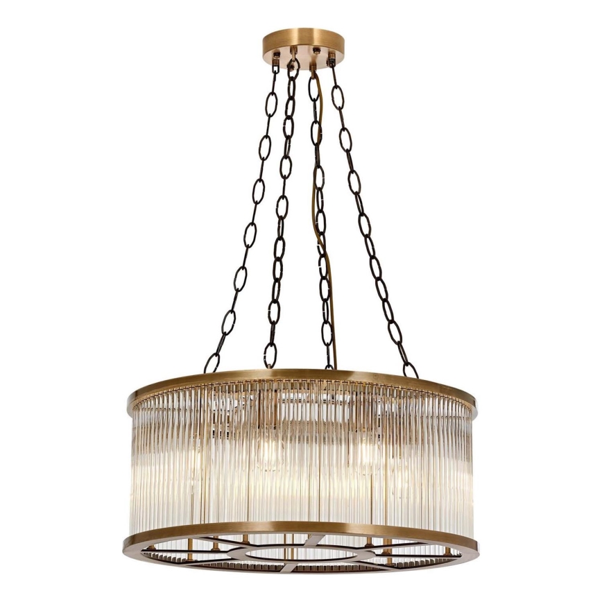 Závesný luster CRYSTALLINE na lanku 8xE27/40W/230V bronzový