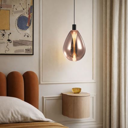 Závesný luster DENSO 1xG9/5W/230V, priemer 20 cm, medená/čierna