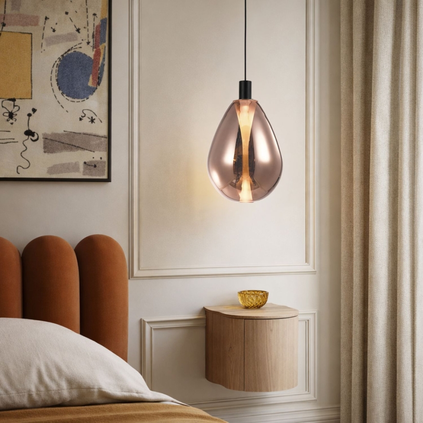 Závesný luster DENSO 1xG9/5W/230V, priemer 20 cm, medená/čierna