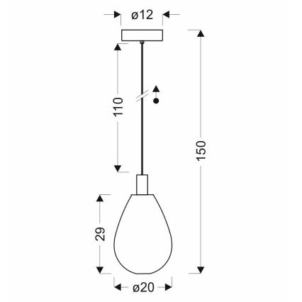 Závesný luster DENSO 1xG9/5W/230V, priemer 20 cm, medená/čierna