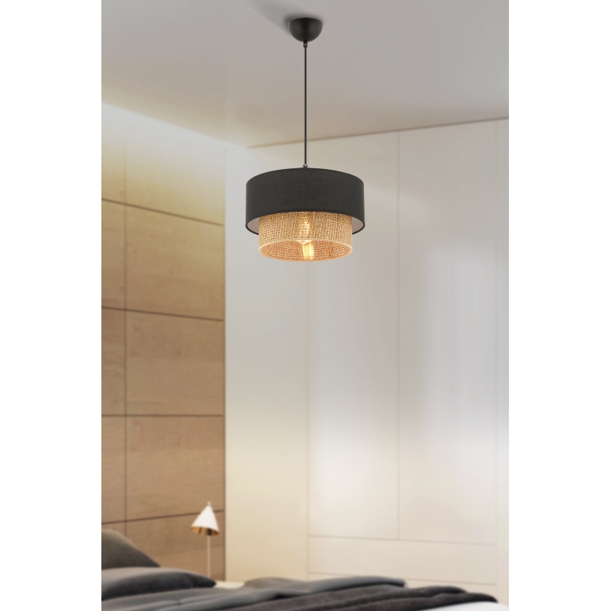 Závesný luster ECHO 1xE27/60W/230V čierny/hnedý