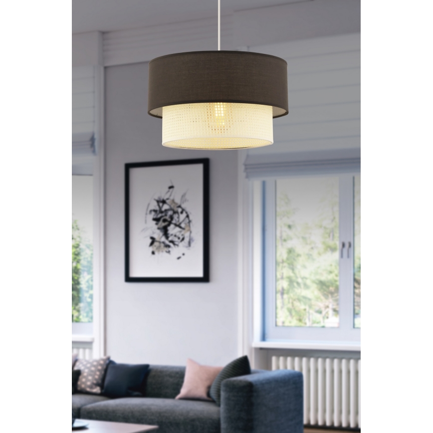 Závesný luster ECHO 1xE27/60W/230V hnedý/krémový