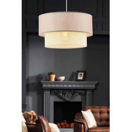 Závesný luster ECHO na lanku 1xE27/60W/230V béžová/krémová