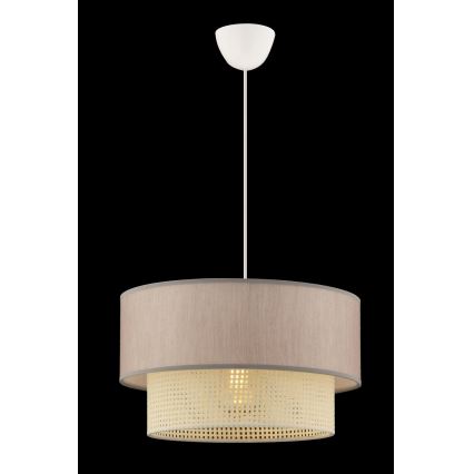 Závesný luster ECHO na lanku 1xE27/60W/230V béžová/krémová