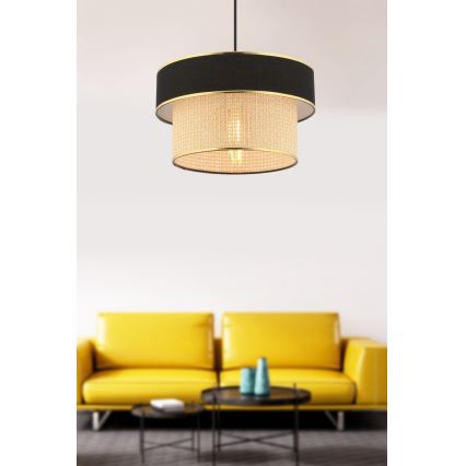 Závesný luster ERO 1xE27/60W/230V čierny/béžový