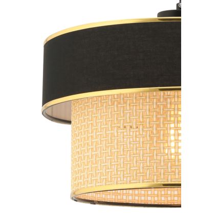 Závesný luster ERO 1xE27/60W/230V čierny/béžový