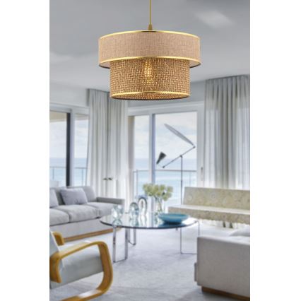 Závesný luster ERO 1xE27/60W/230V hnedý/zlatý