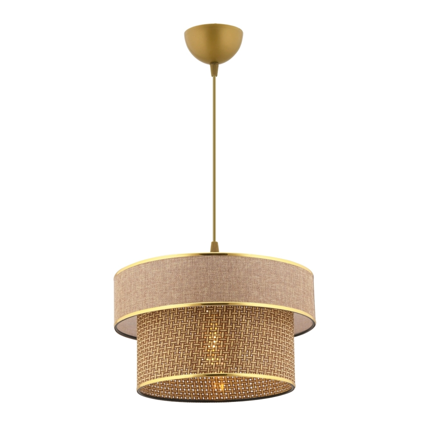 Závesný luster ERO 1xE27/60W/230V hnedý/zlatý