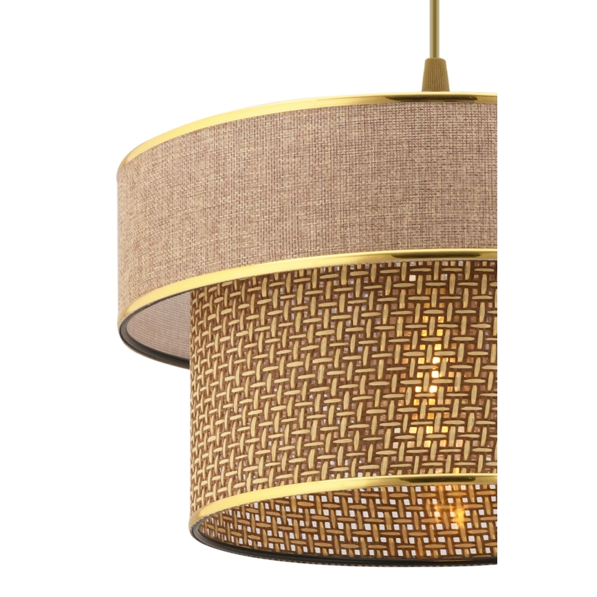 Závesný luster ERO 1xE27/60W/230V hnedý/zlatý