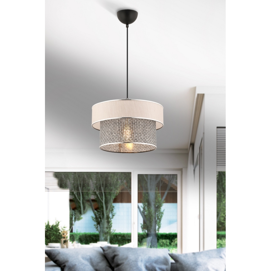 Závesný luster ERO 1xE27/60W/230V krémový/šedý