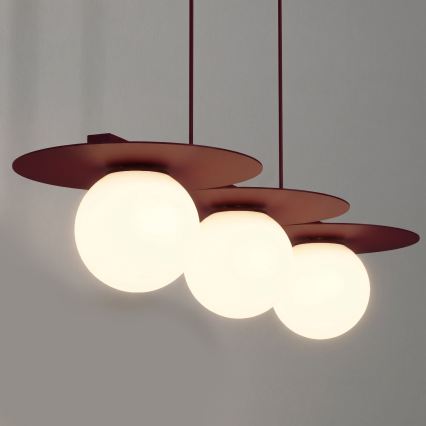 Závesný luster FLAT 3xE27/15W/230V bordový