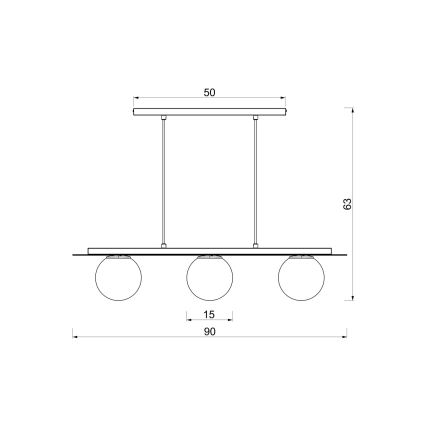 Závesný luster FLAT 3xE27/15W/230V bordový