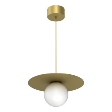 Závesný luster FLAT na lanku 1xE27/15W/230V, zlatý
