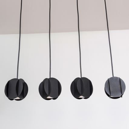 Závesný luster GAMBIT na lanku 4xGU10/10W/230V, čierny