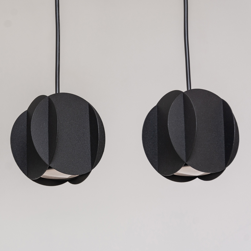 Závesný luster GAMBIT na lanku 4xGU10/10W/230V, čierny