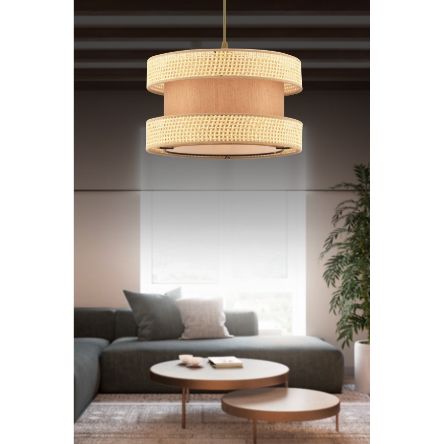 Závesný luster HALO na lanku 1xE27/60W/230V hnedá/béžová