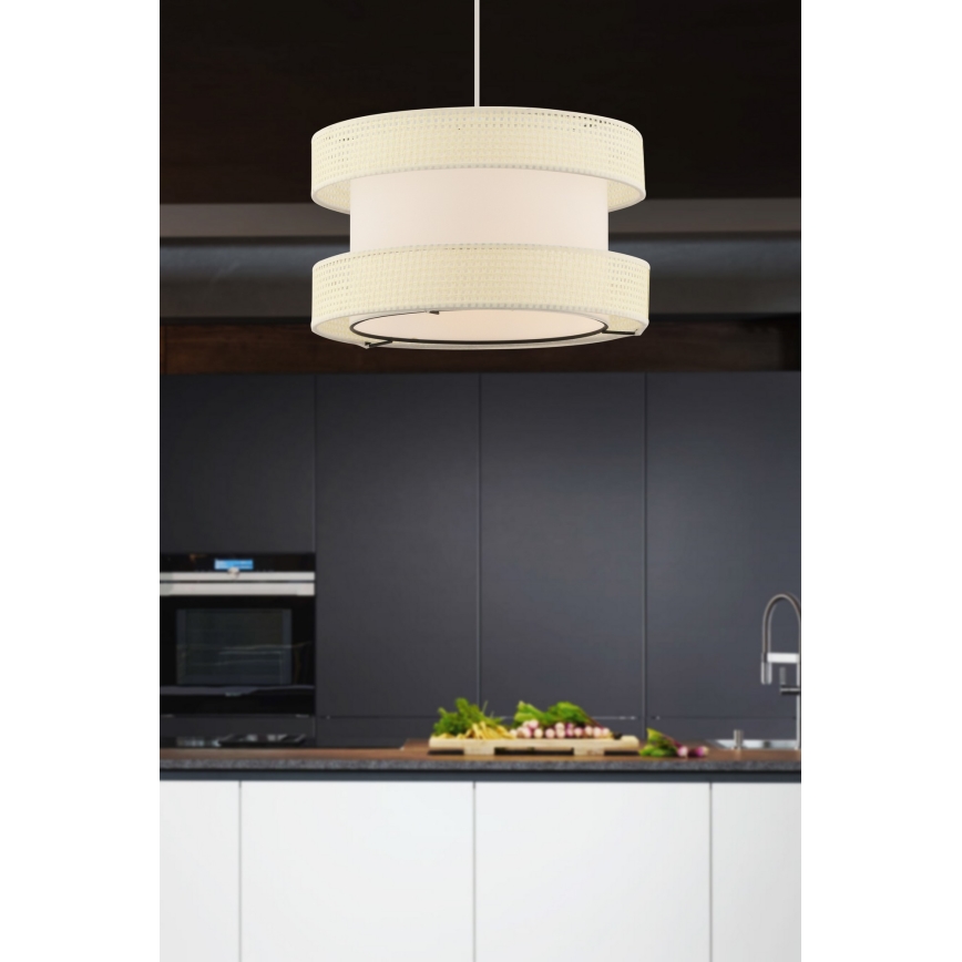 Závesný luster HALO na lanku 1xE27/60W/230V krémový