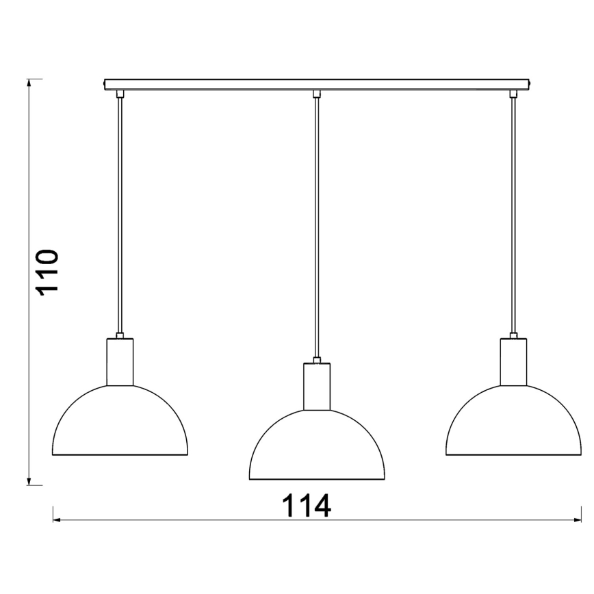 Závesný luster HANDA s lankom 3xE27/15W/230V hnedý