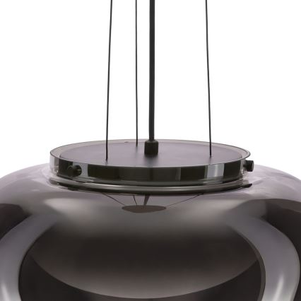 Závesný luster INSIEME na lane 1xGX53/10W/230V priemer 38 cm dymovo čierny