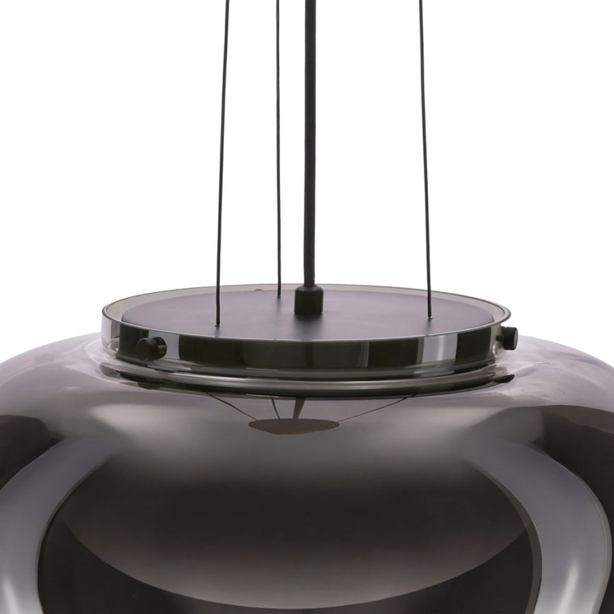 Závesný luster INSIEME na lane 1xGX53/10W/230V priemer 38 cm dymovo čierny