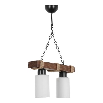 Závesný luster JASMIN 2xE27/40W/230V hnedá/biela