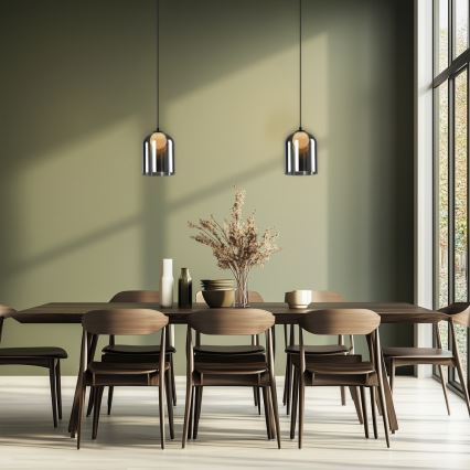 Závesný luster KLEA 1xG9/15W/230V dymovo čierny