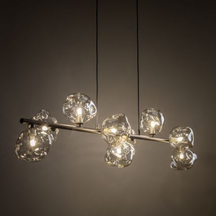 Závesný luster LAVA 9xG9/8W/230V bronzový/dymovo-béžový