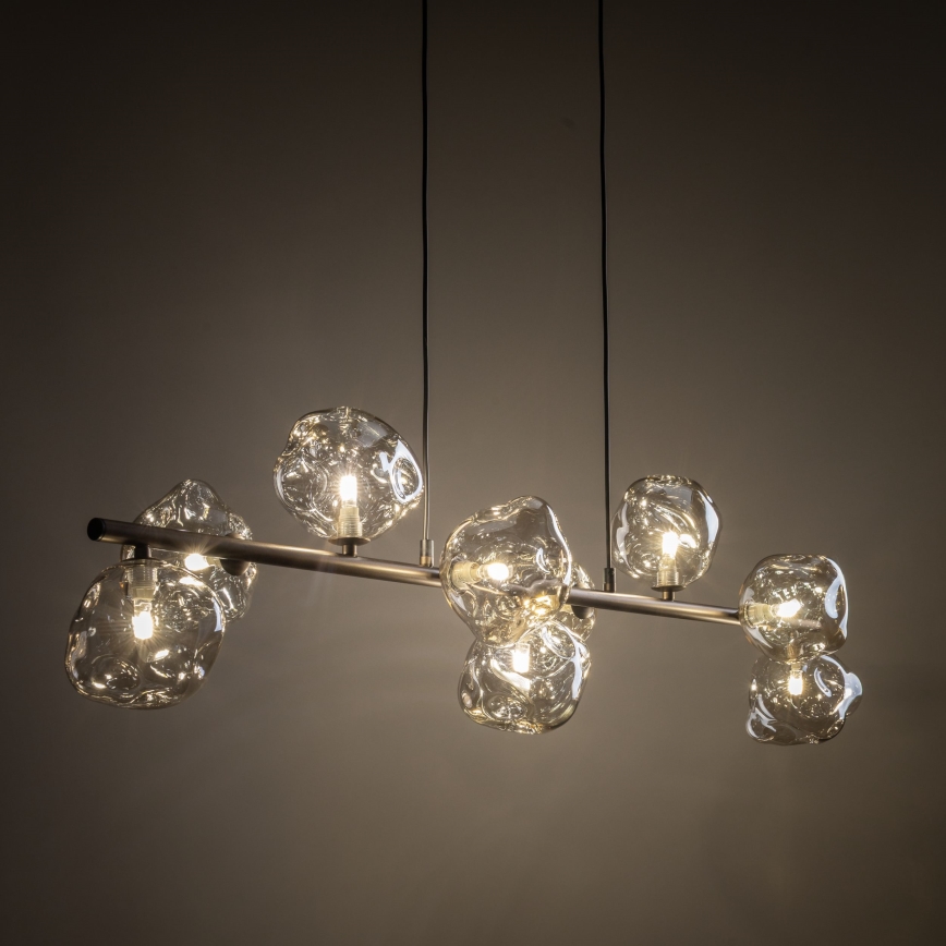 Závesný luster LAVA 9xG9/8W/230V bronzový/dymovo-béžový