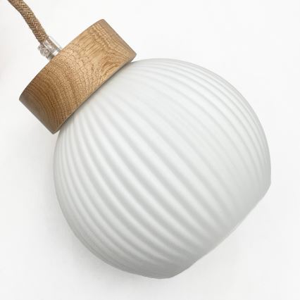 Závesný luster LOOMIS na lane 5xE27/15W/230V 130 cm béžová/dub