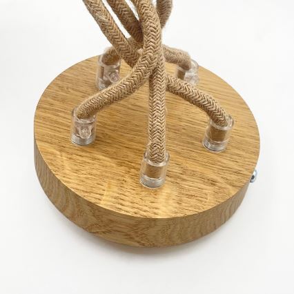 Závesný luster LOOMIS na lanku 5xE27/15W/230V 83 cm béžová/dub