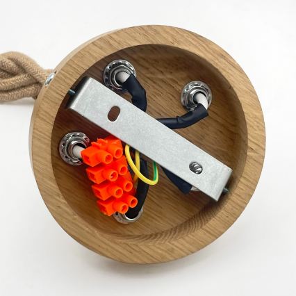 Závesný luster LOOMIS na lanku 5xE27/15W/230V 83 cm béžová/dub