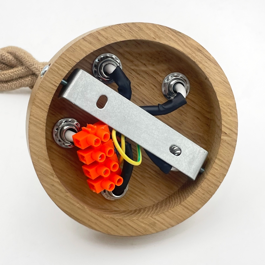 Závesný luster LOOMIS na lanku 5xE27/15W/230V 83 cm béžová/dub