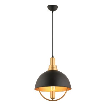 Závesný luster MONZA 1xE27/40W/230V pr. 30 cm čierna/zlatá