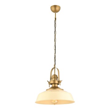 Závesný luster MONZA 1xE27/40W/230V pr. 35 cm krémový/bronzový