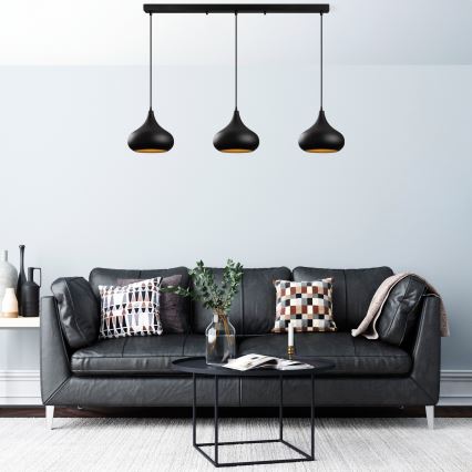 Závesný luster MUBA 3xE27/40W/230V čierny