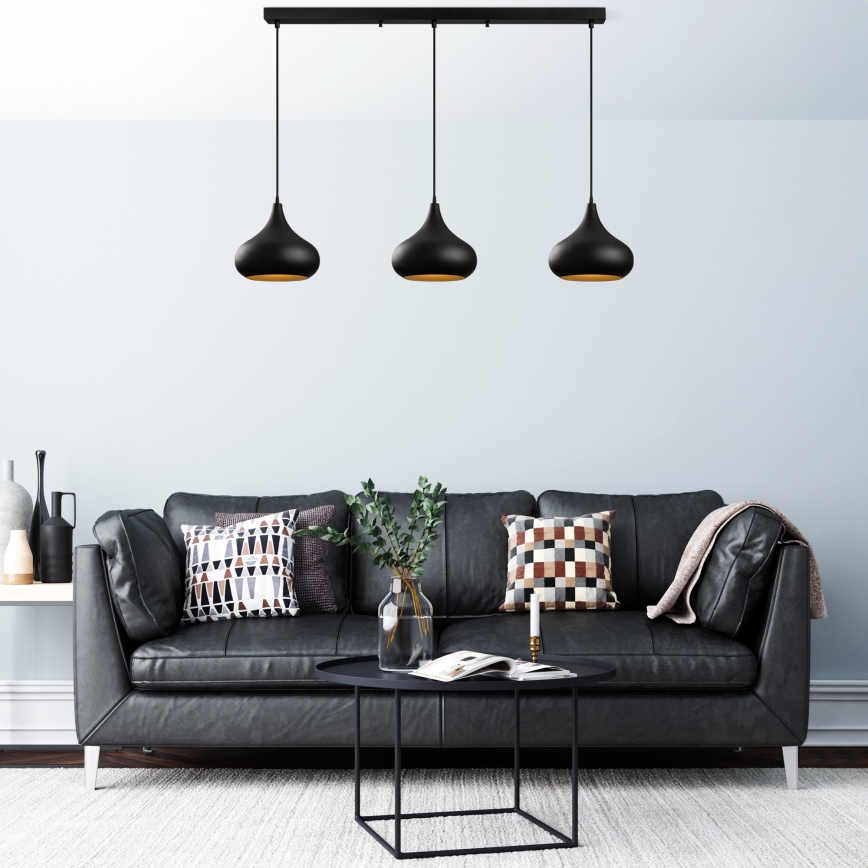 Závesný luster MUBA 3xE27/40W/230V čierny