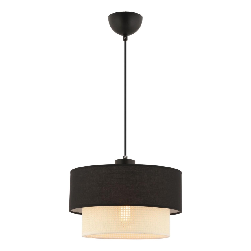 Závesný luster na kábli ECHO 1xE27/60W/230V čierna/krémová