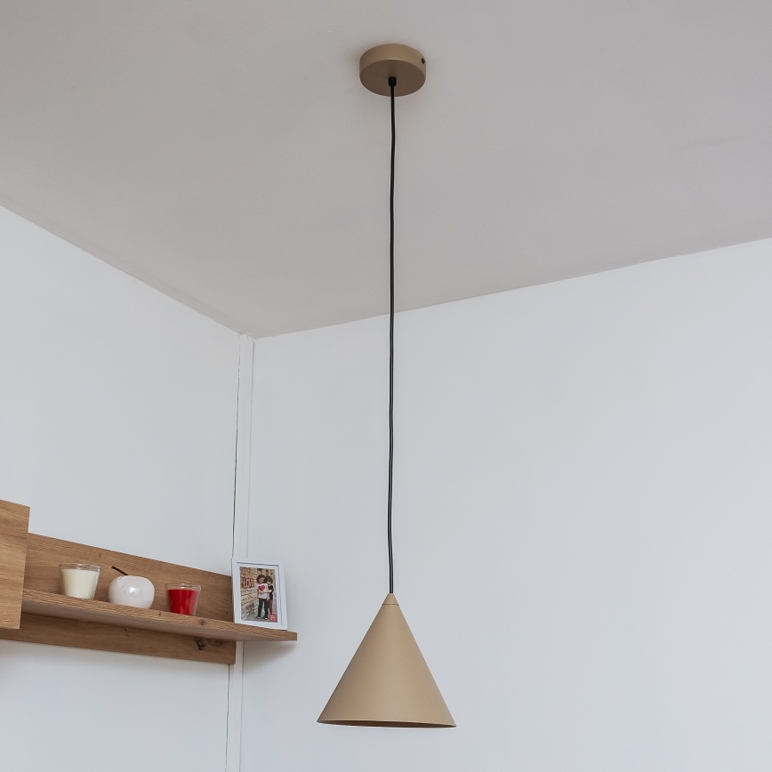 Závesný luster na kábli ETNA II 1xE27/15W/230V pr. 18,5 cm béžová