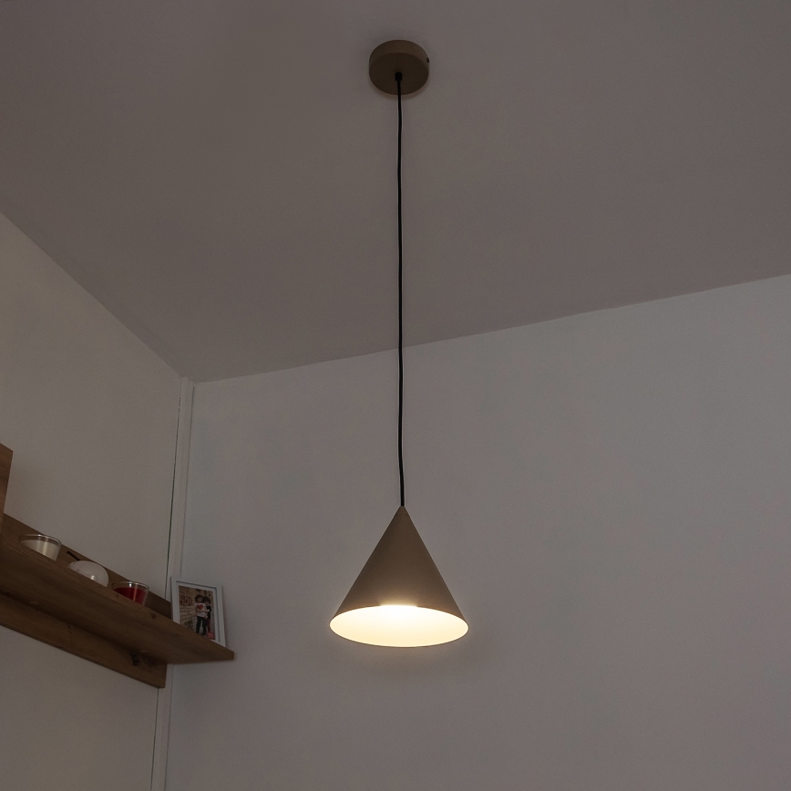 Závesný luster na kábli ETNA II 1xE27/15W/230V pr. 18,5 cm béžová