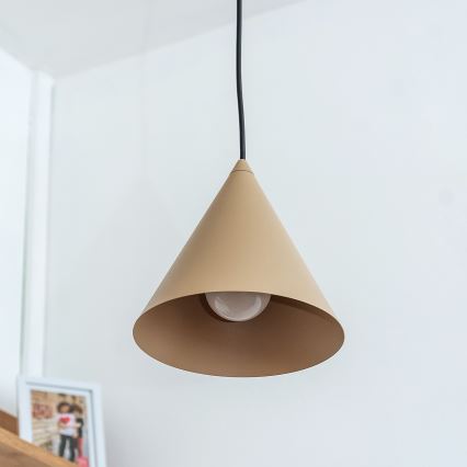 Závesný luster na kábli ETNA II 1xE27/15W/230V pr. 18,5 cm béžová