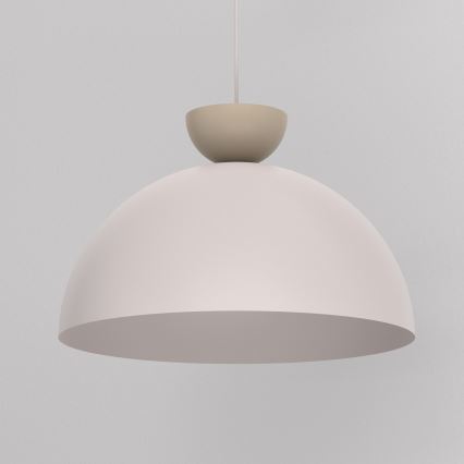 Závesný luster na kábli NEVIS 1xE27/15W/230V pr. 50 cm krémový