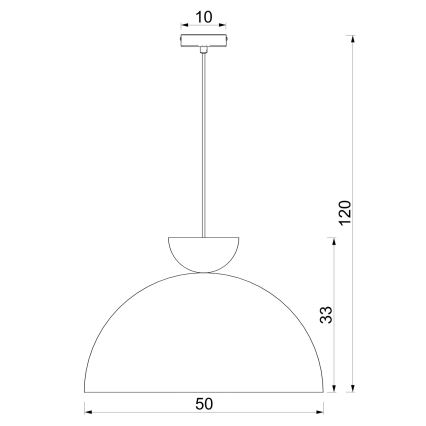 Závesný luster na kábli NEVIS 1xE27/15W/230V pr. 50 cm krémový